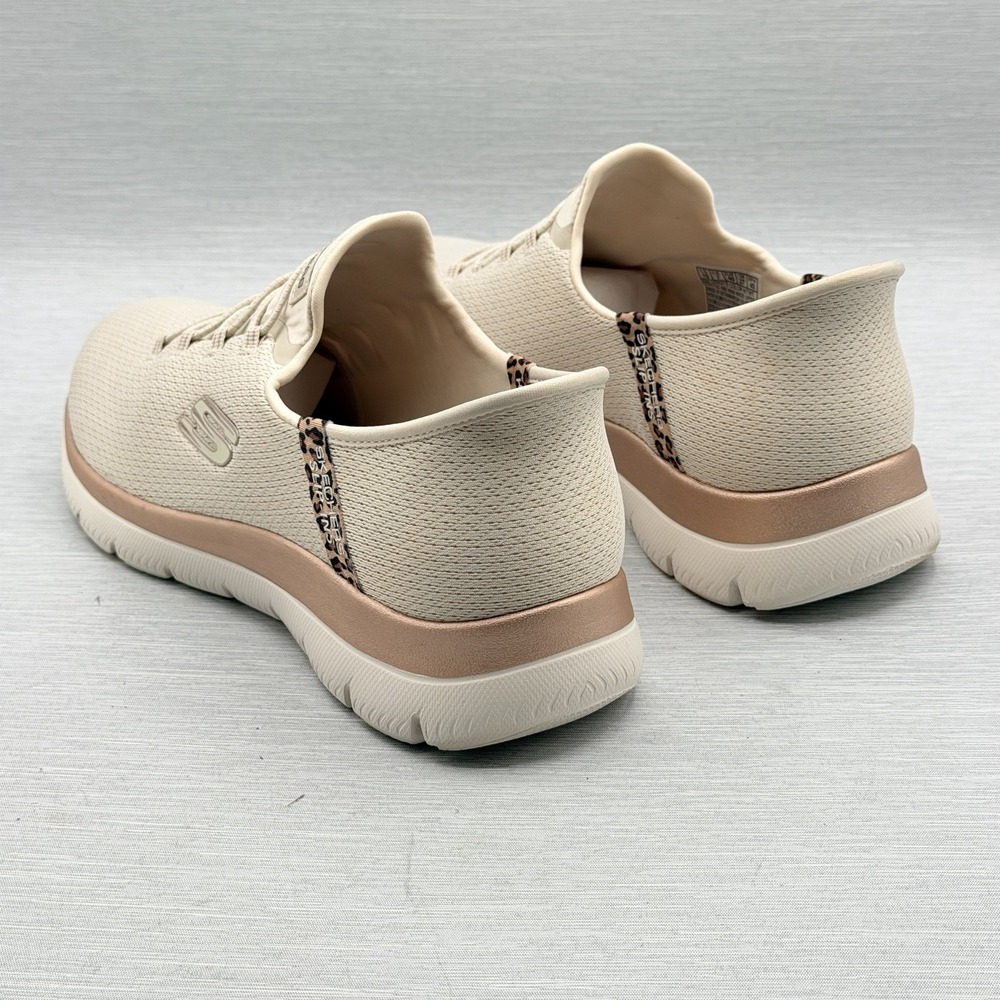 Skechers Slip Ins Women's 10 Summits Leopard Chic Natural Sneakers 150275 - Picture 11 of 12